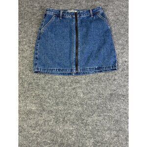 Hollister Womens size 5 Denim Skirt Blue Ultra High Rise Front Full Zipper